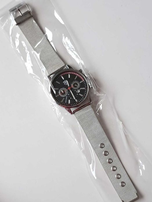 Nowy męski stalowy zegarek na rękę