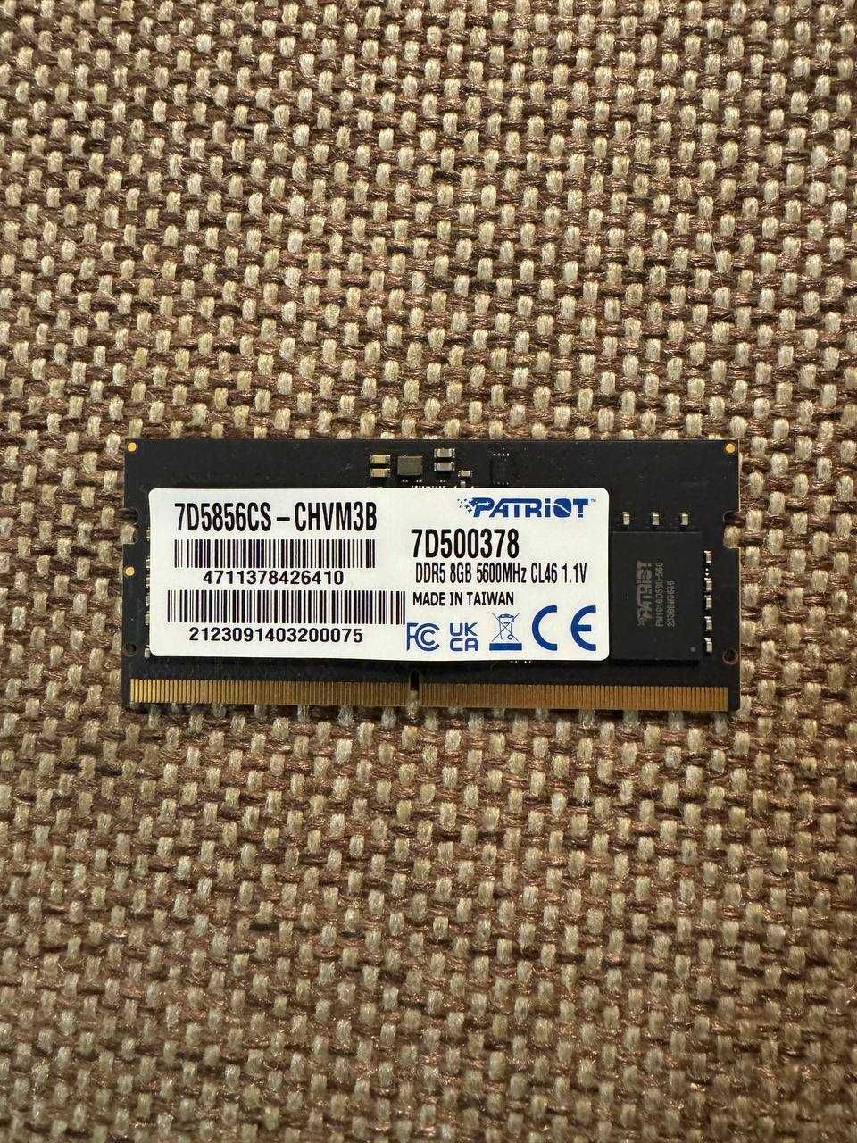 ОЗУ оперативна памʼять Sodimm Patriot DDR5 5600 Mhz 16gb So-DIMM