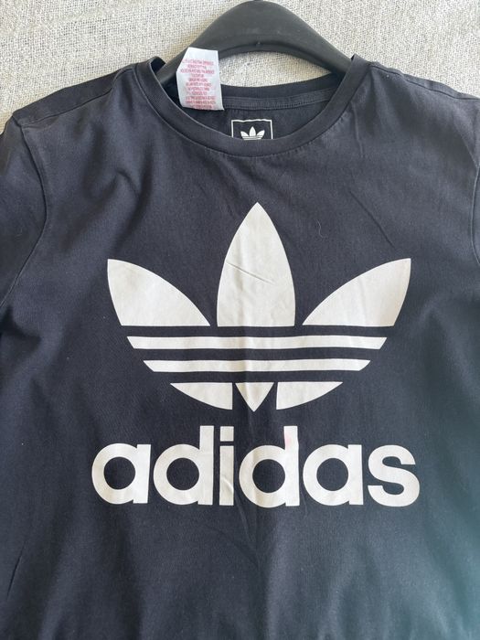 Cxarna koszulka adidas bawelniana mlodziezowa uniwersalna
