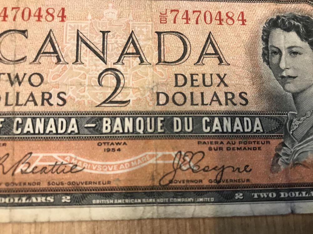 Banknot 2 dolary Canada z 1954 Ottawa