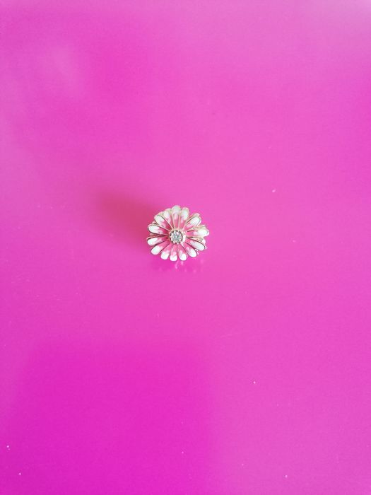 Peça de prata flor rosa
