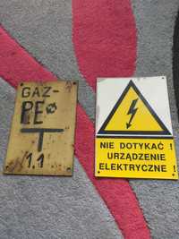 Tablica informacyjna ostrzegawcza Gaz Urządzenie elektryczne