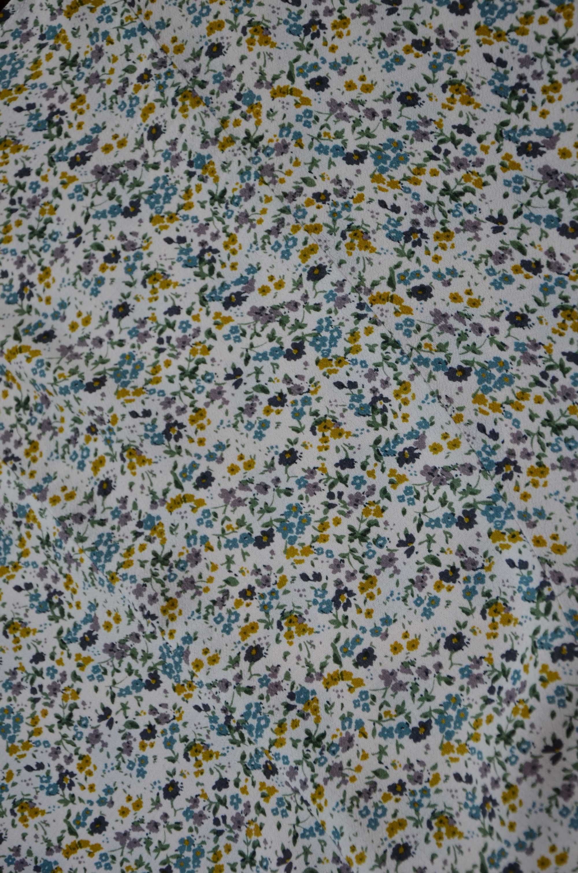 Oysho krótka kopertowa sukienka w kwiatki floral 38 M