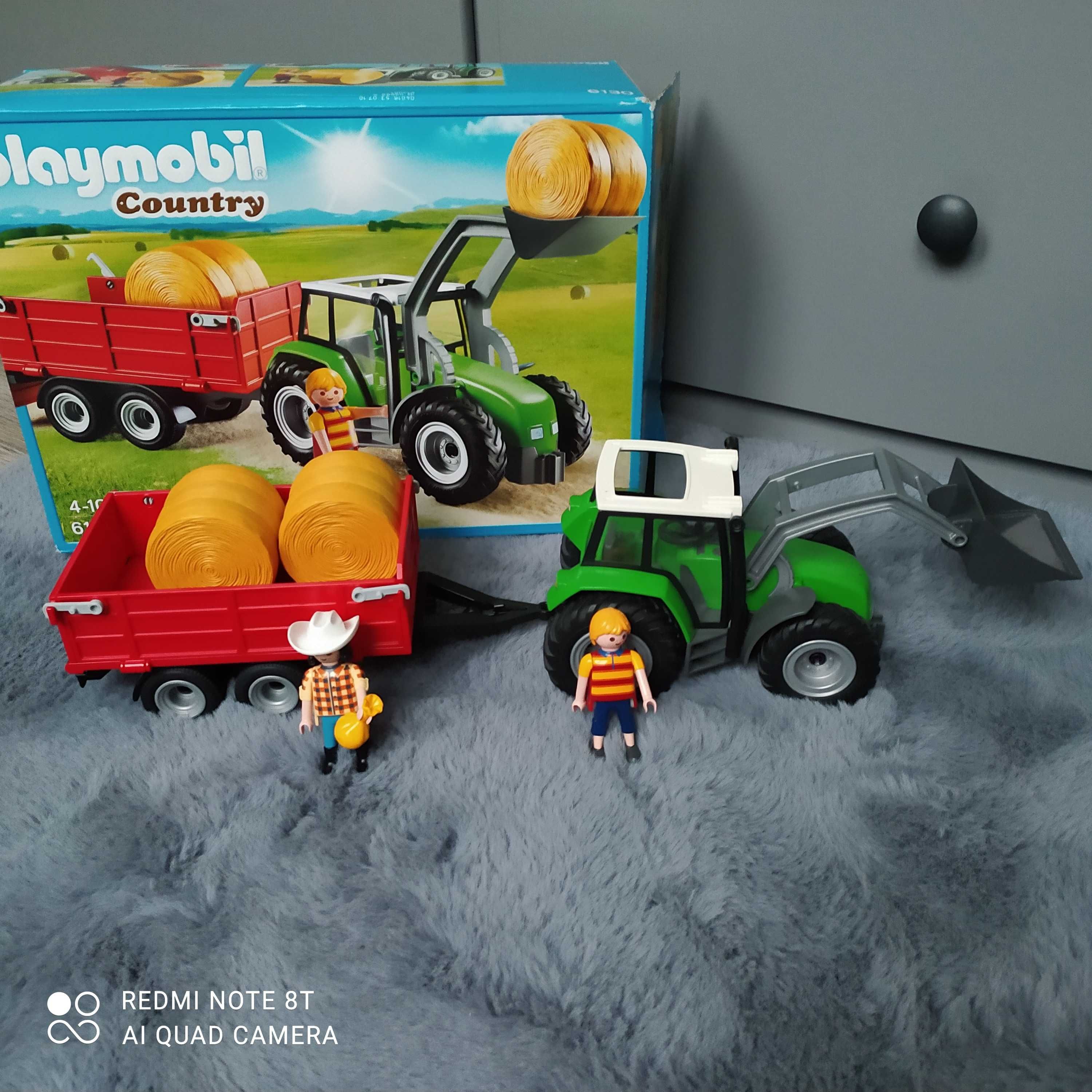 J. Nowy Playmobil 6130 Country Duży traktor z przyczepą +  gratis