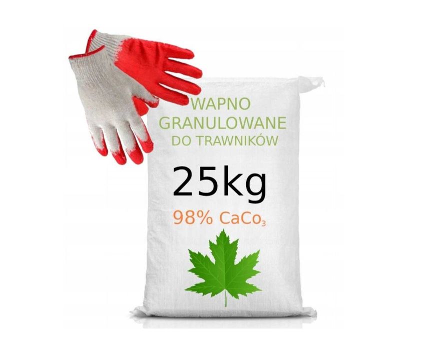Nawóz organiczny Wapno granulowane do trawnika 98% CaCO3 25 kg