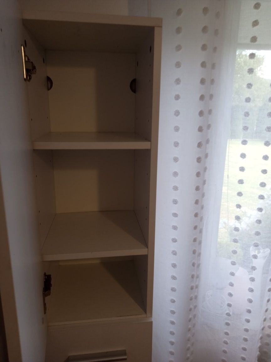 Szafka łazienkowa słupek wysoki połysk biała