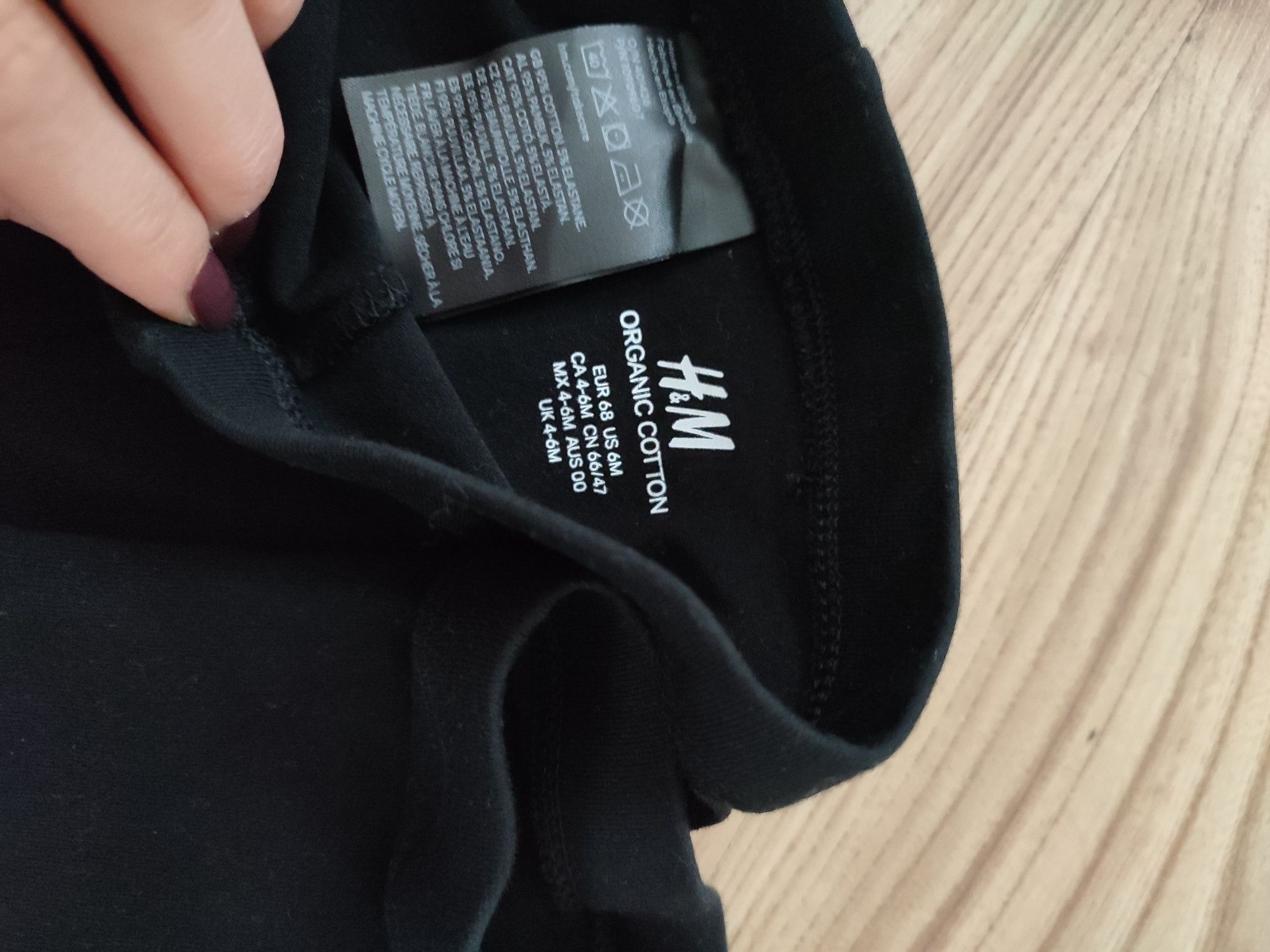 Czarne legginsy niemowlęce h&m r.68 2pak