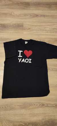 Koszulka z nadrukiem I love yaoi