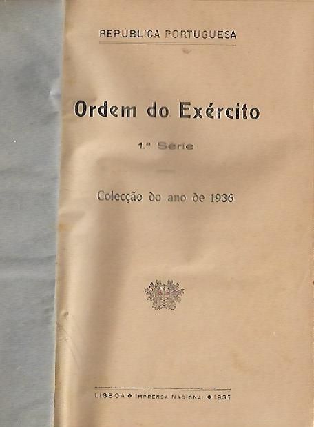 Ordens do Exército 1ª série – 1936_Imprensa Nacional