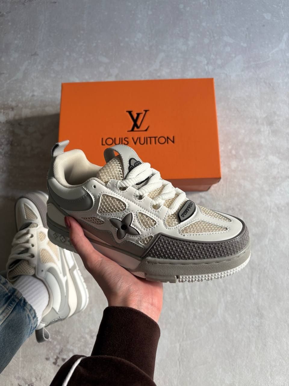 36-45 Louis Vuitton Skate Sneaker White Grey