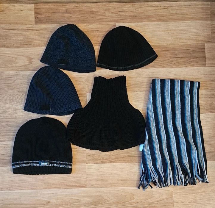 Czapki komin szal męskie zimowe paczka 6 sztuk mix