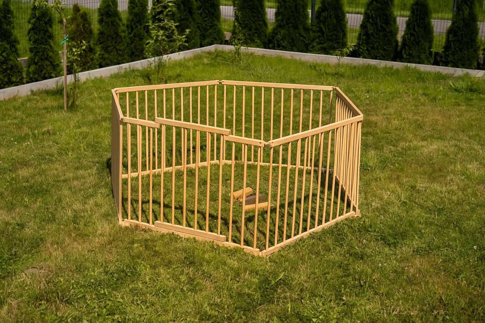 Kojec drewniany skladany, barierka dla dziecka