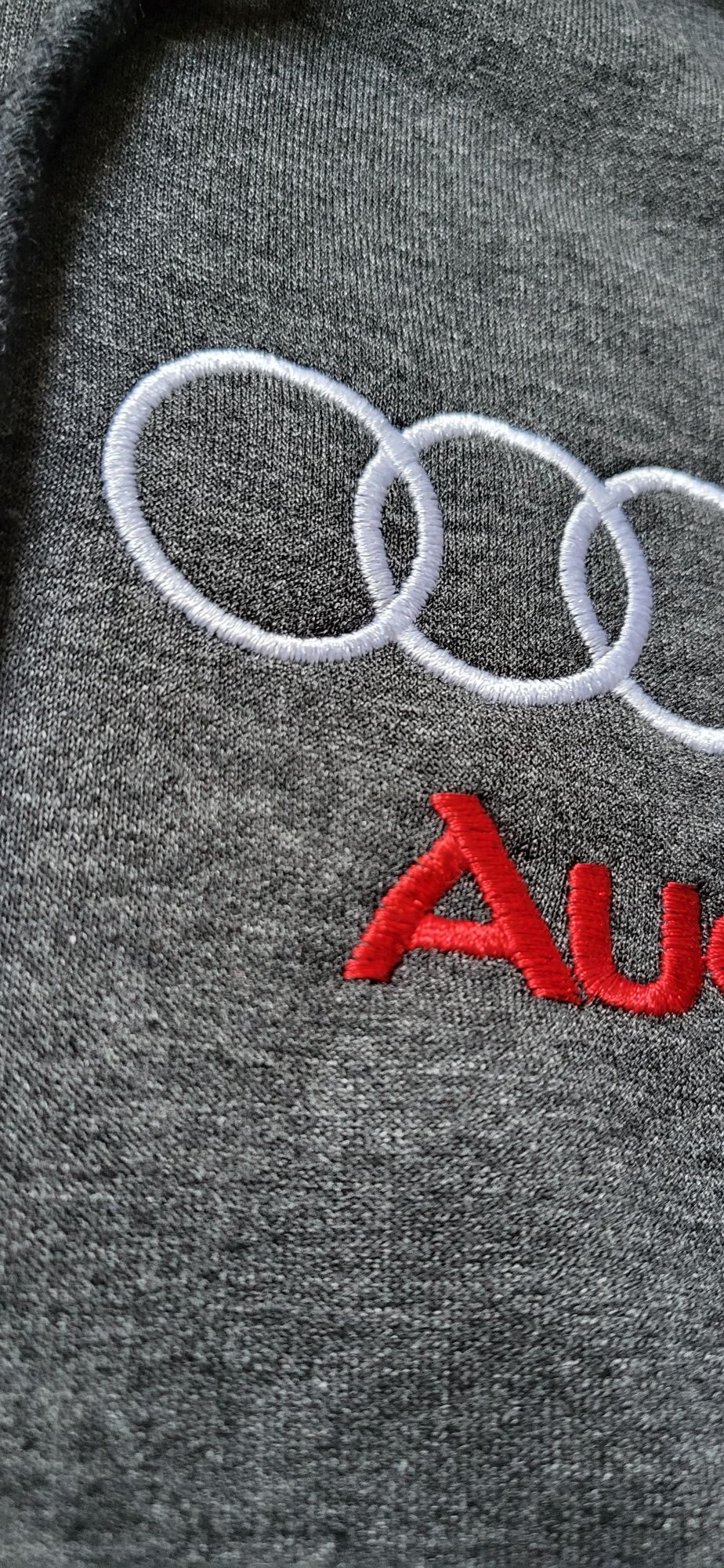 Audi bluza męska grafit szara kaptur premium logo M