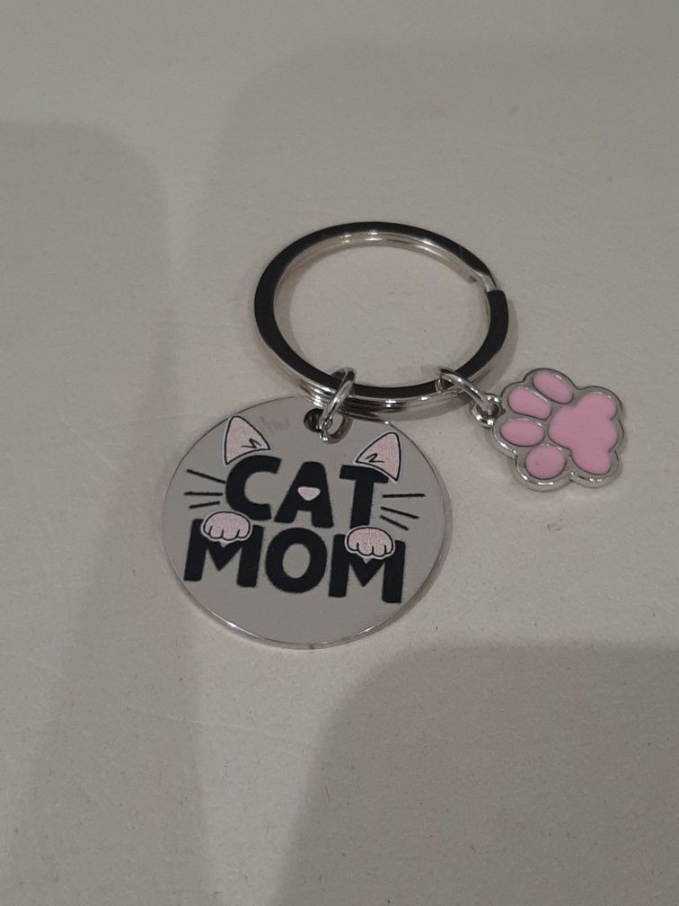 Chaveiro / Porta-chaves Cat Mom em Aço