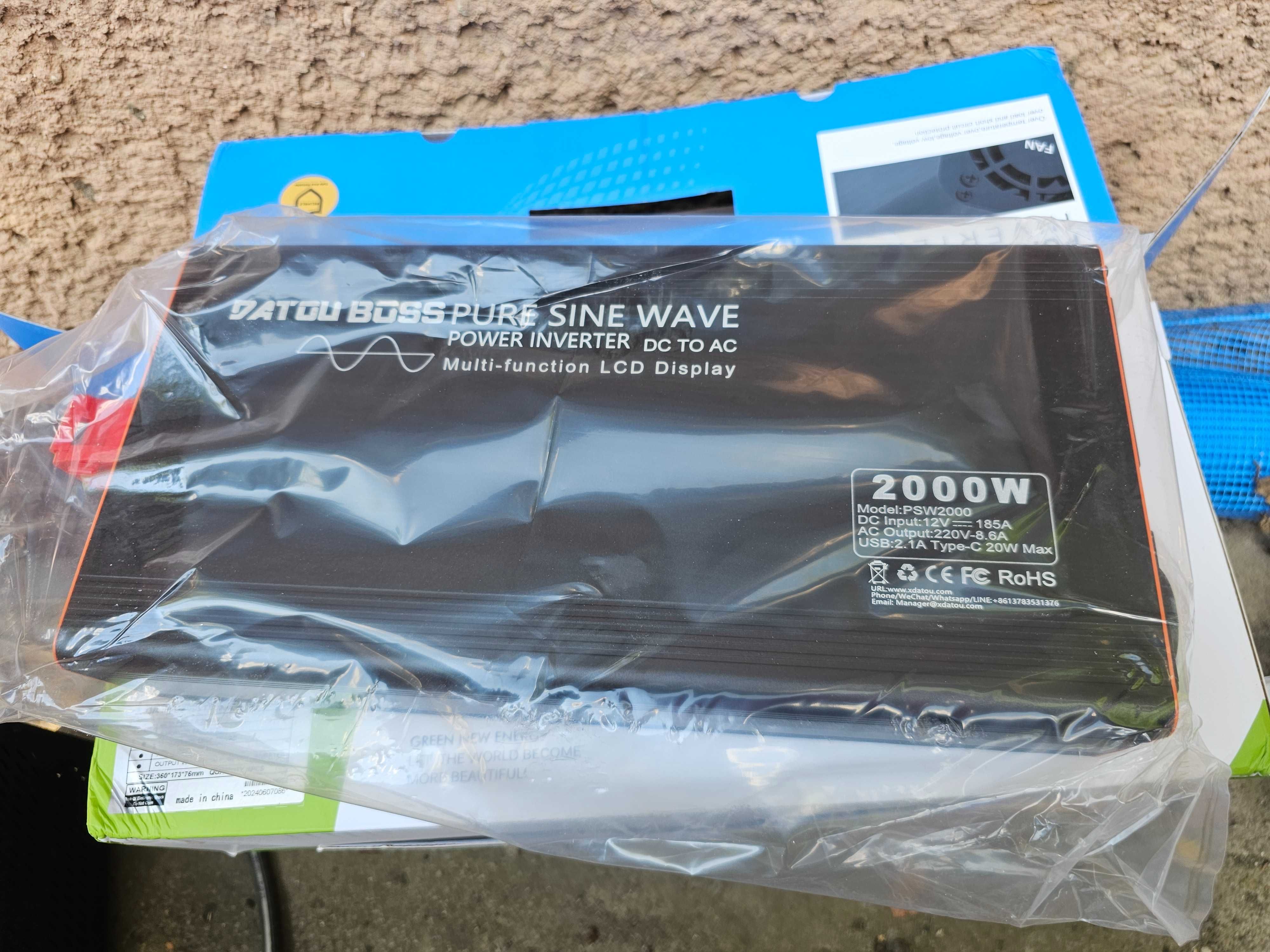 Інвертор з чистою синусоїдою Datouboss 12V-220V,2000W/4000W PSW-2000W