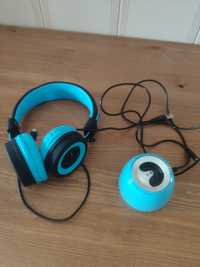 Conjunto de headphones e coluna bluetooth