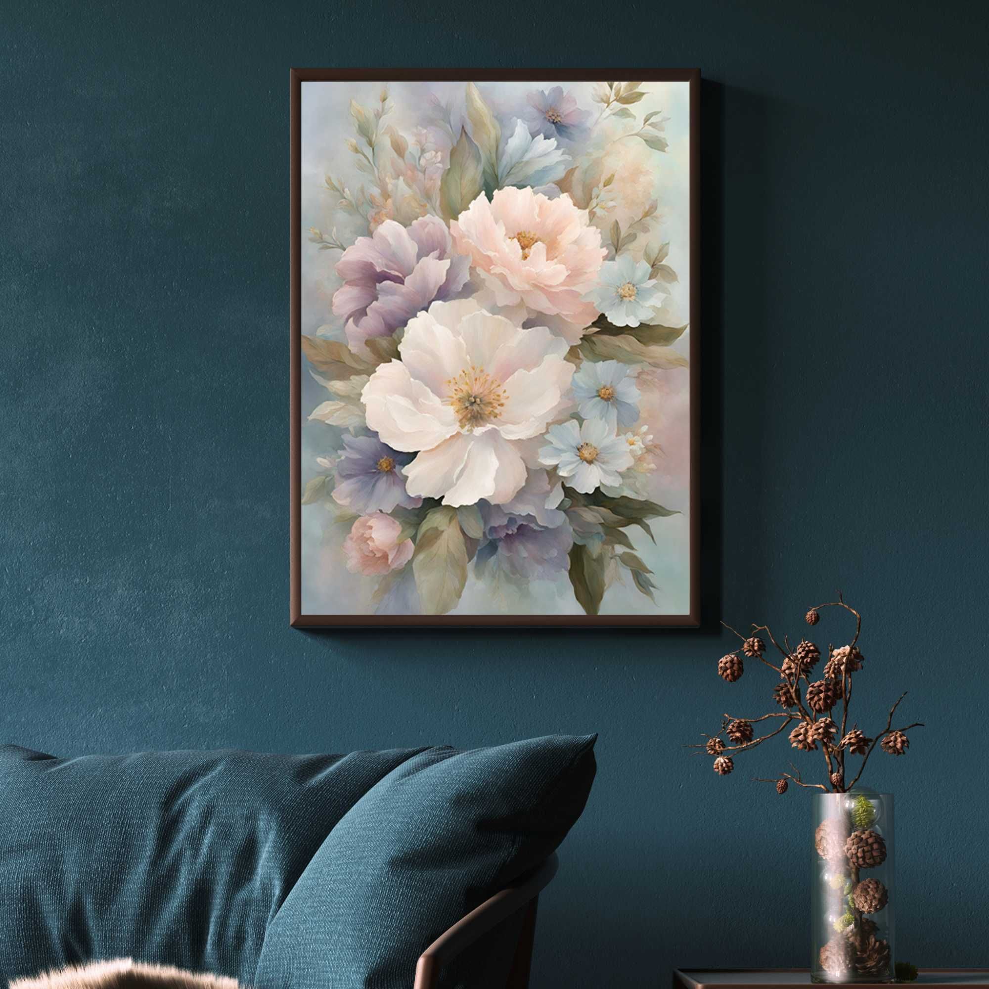 Plakat bukiet w pastelowych snach do salonu - 30x40cm