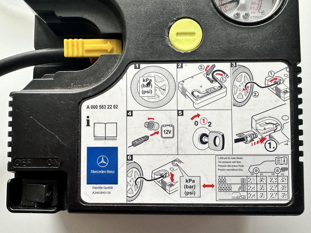 Compressor ar pneus Mercedes/Smart