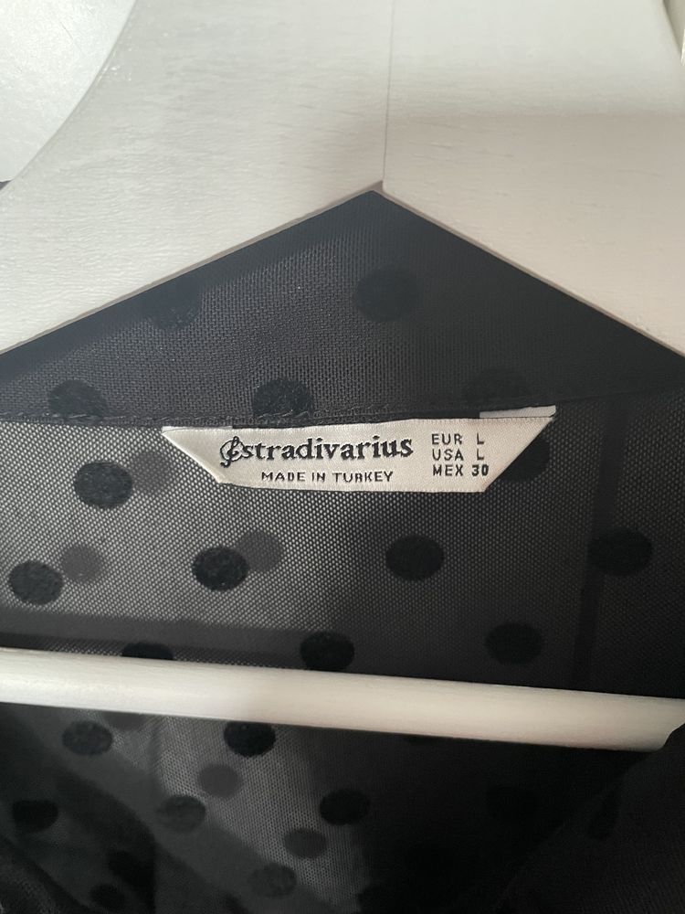 Camisa preta transparente Stradivarius