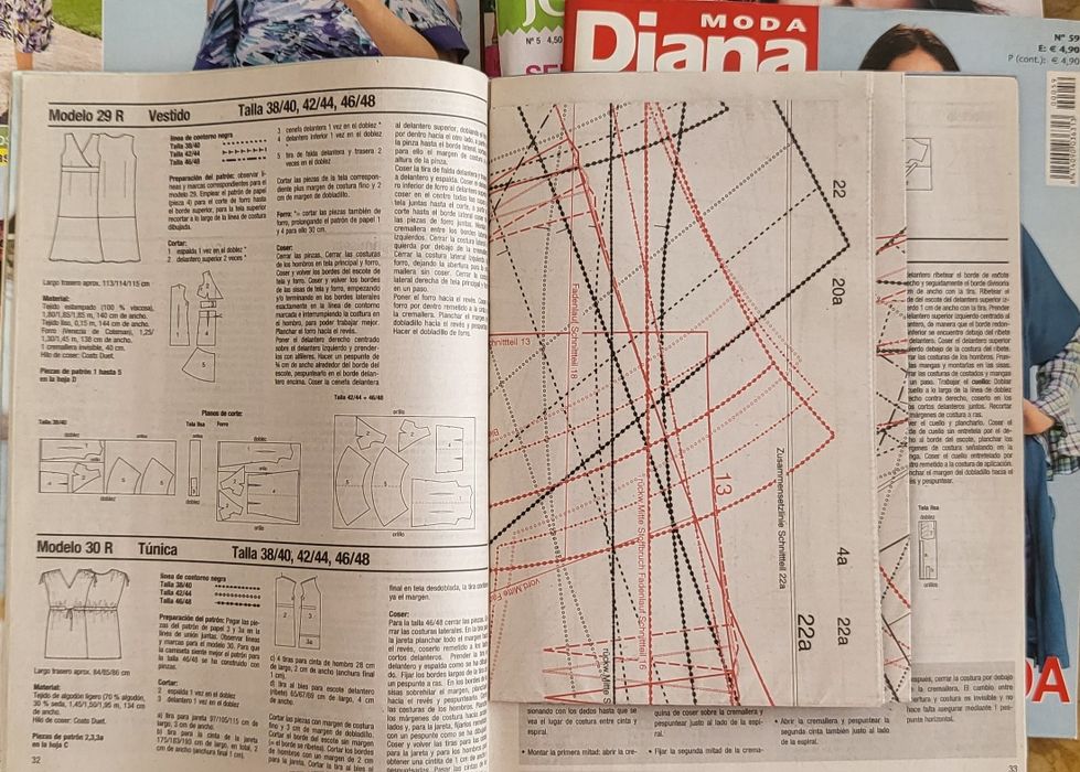 Revistas com modelos de costura Diana e Patrones