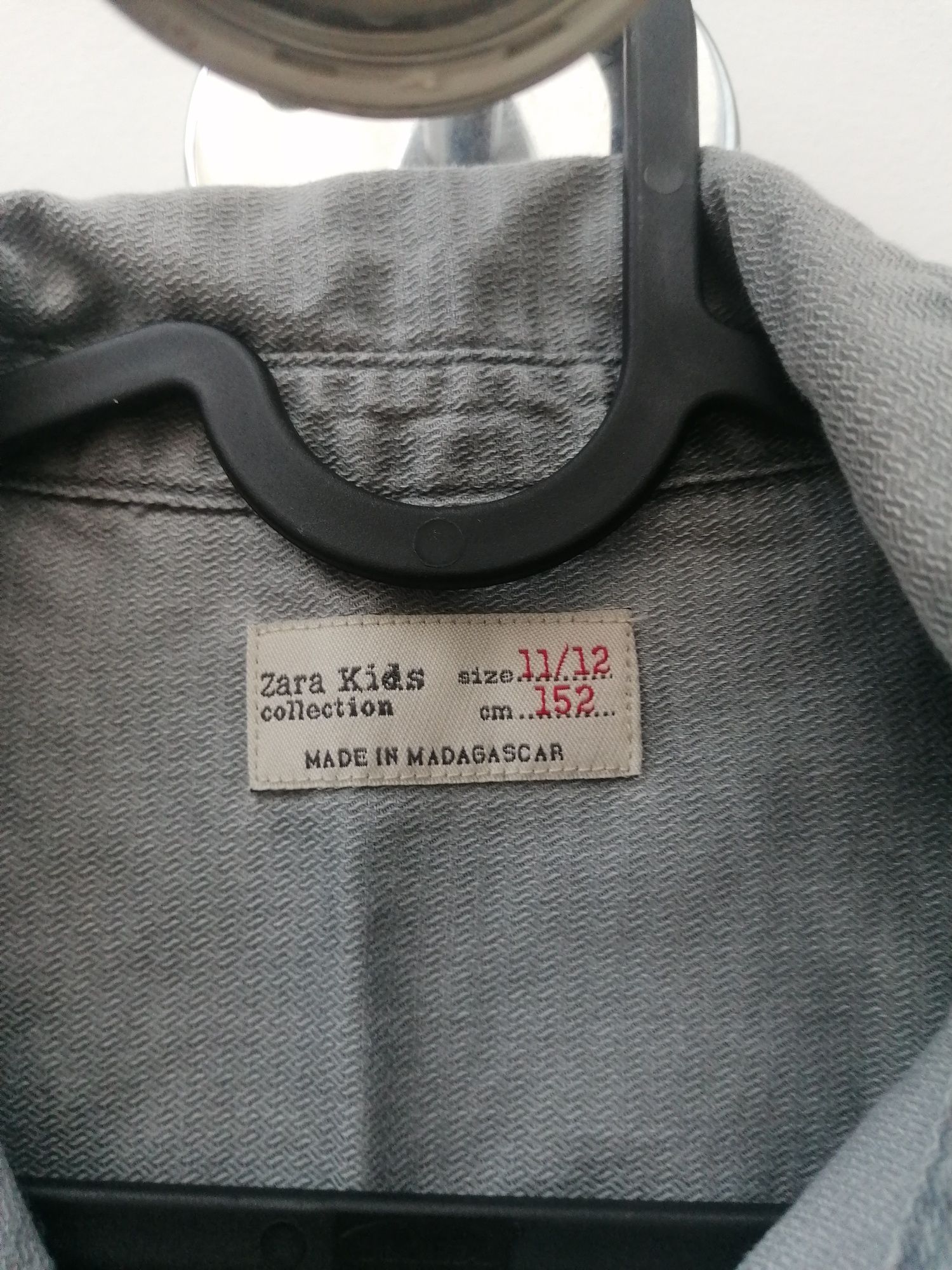 Camisa de Ganga Cinzenta de Rapaz da Zara