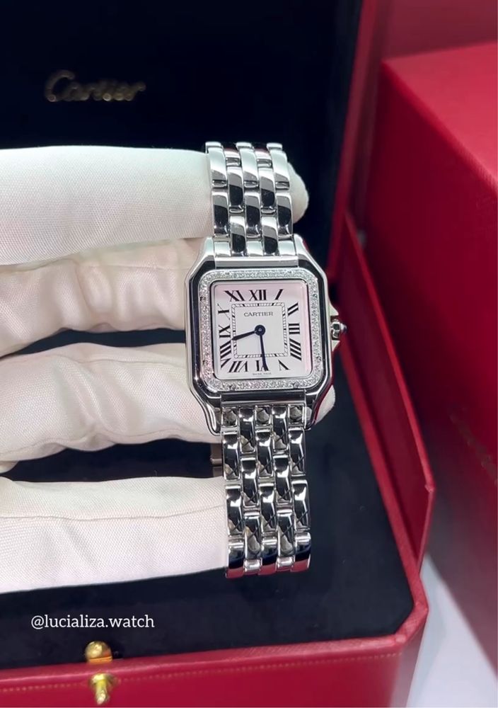 Новые Часы Cartier Panthère Medium Сталь Бриллианты 29x37mm