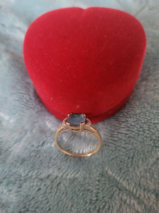 Pierścionek złoty YES – Topaz London Blue + Tanzanity – złoto 585 – ce