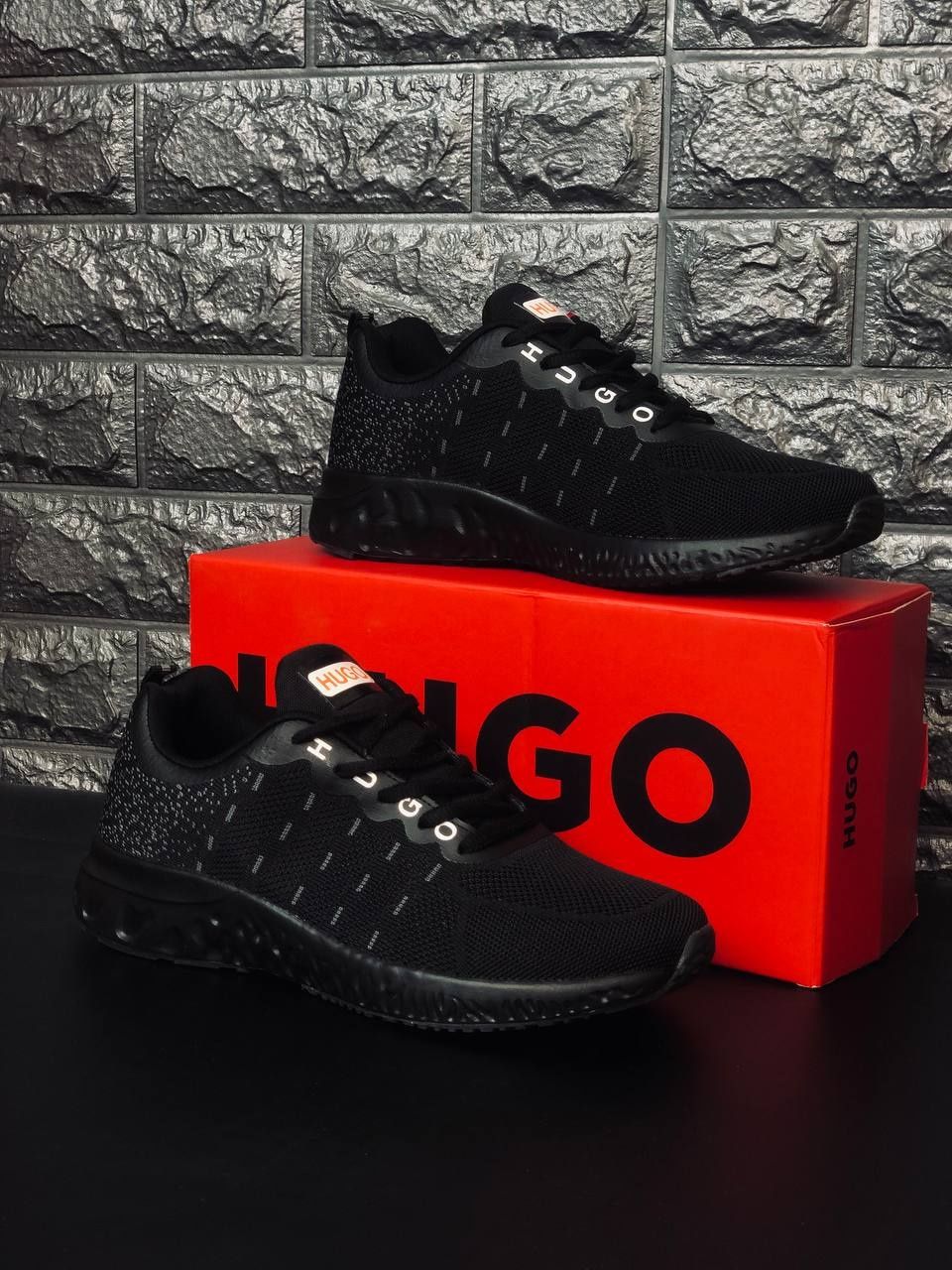 Мужские кроссовки Hugo Boss Черные летние кроссовки Hugo Boss