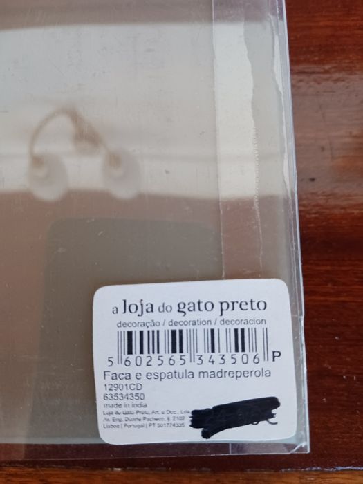 Conjunto  Espátula e Faca cabo em Madrepérola