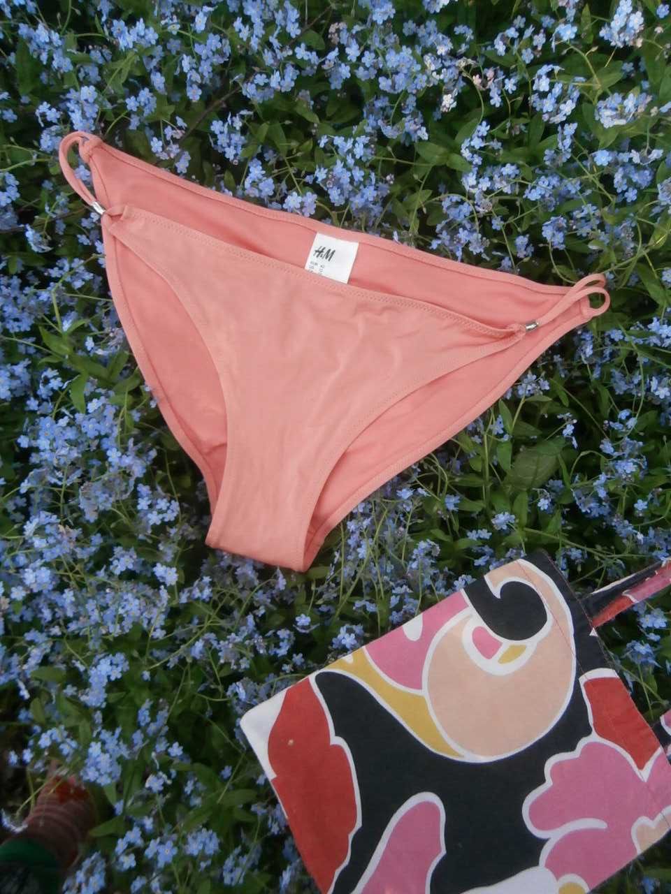 Majtki strój kąpielowy dół bikini 42 koralowy morelowy + worek H&M