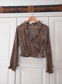 Top/ blusa padrão leopardo