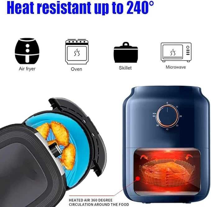 Silikonowy wkład do frytkownicy beztłuszczowej Airfryer zielone 2 szt.