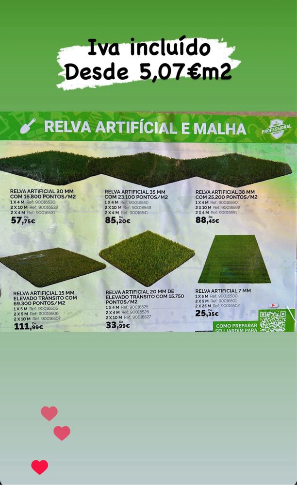 Relva Artificial 7mm a 38mm - Acolchoado, confortável e resistente