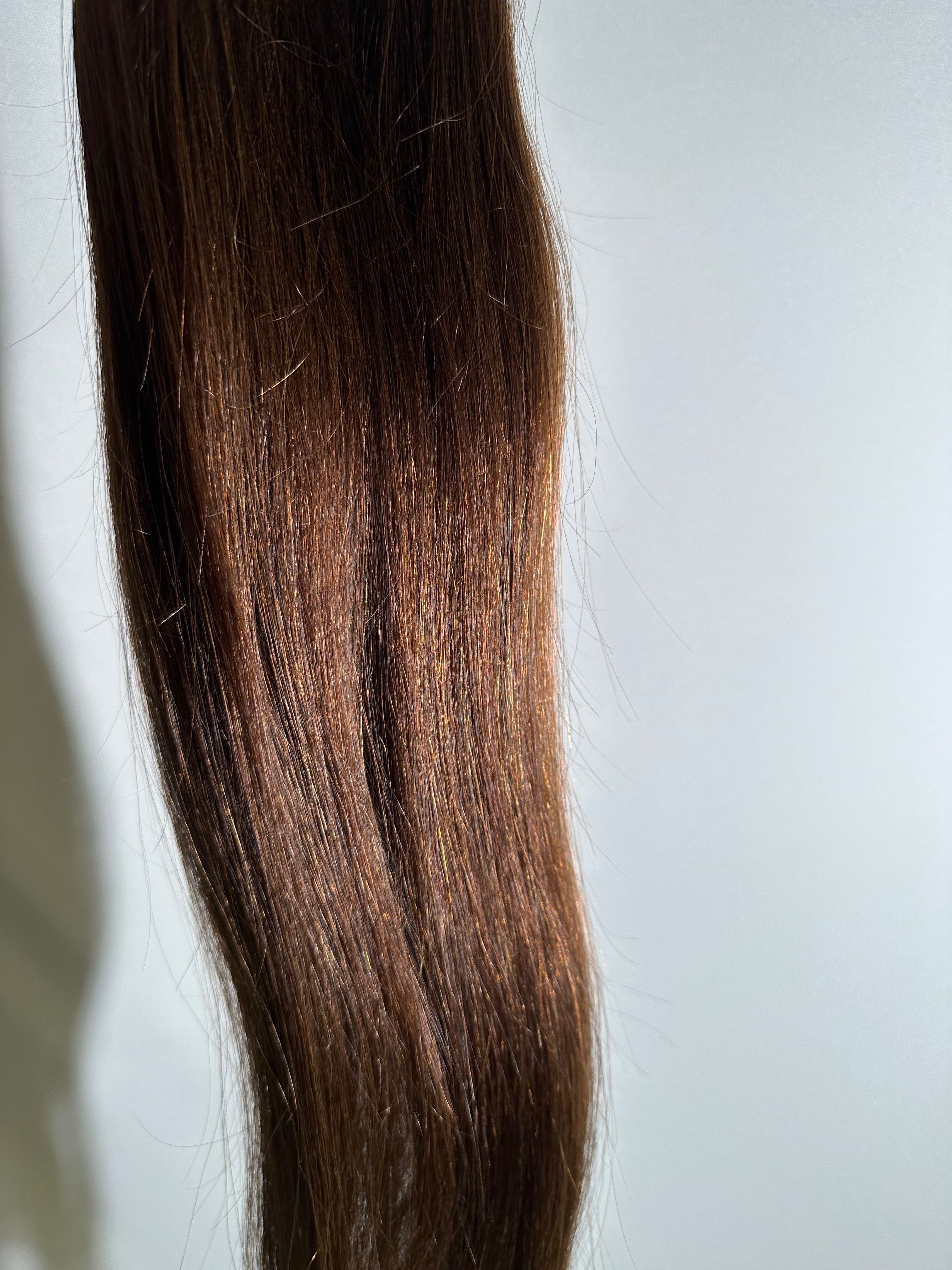 Włosy słowiańskie Premium, 70cm, 150g, chocolate brunette