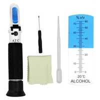 Спиртометр-рефрактометр 0-80% для измерения % самогона/алкоголя/спирта
