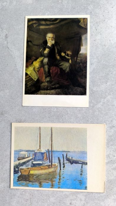 Dwa stare zestawy pocztówek z 1966 r. – reprodukcje obrazów z muzeów r