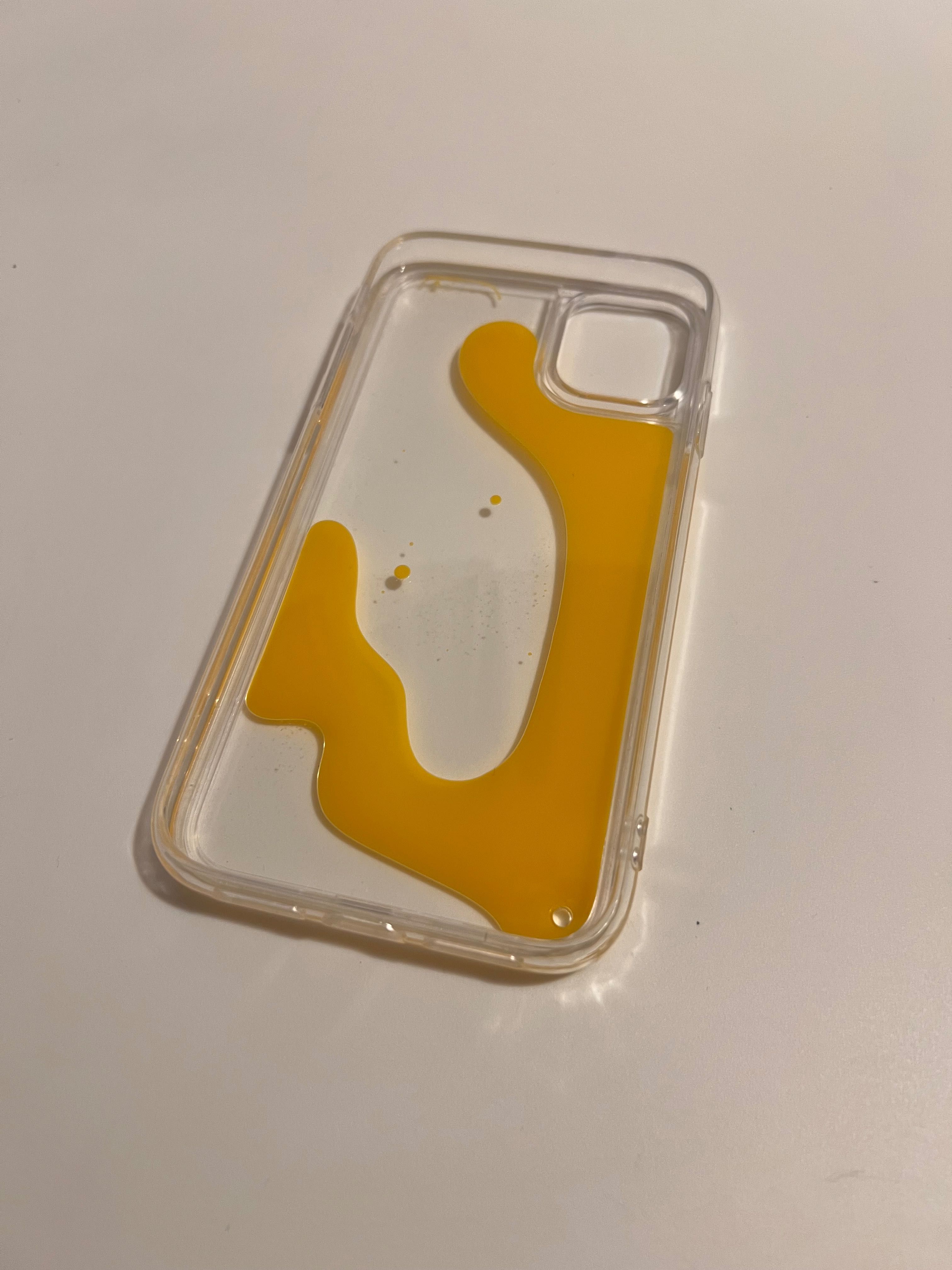 Przezroczyste etui/obudowa liquid żółty twarde na telefon iPhone 11