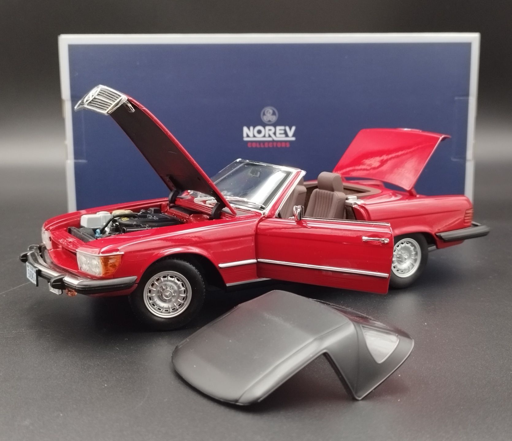 1:18 Norev 1979 Mercedes-Benz 450 SL R107 US Version Red  Model Nowy