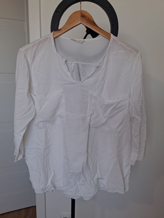 Made in Italy moda wloska biała bluzka damska M