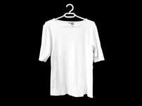 Bluzka biała basic prążkowana obcisła krótki rękaw wiskoza Asos 34/XS