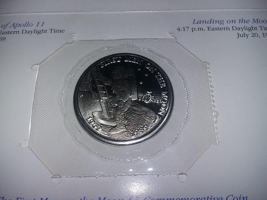 5 Dolarow USA Moneta emisja 20 lat misji Apollo 11 na księżyc unikat