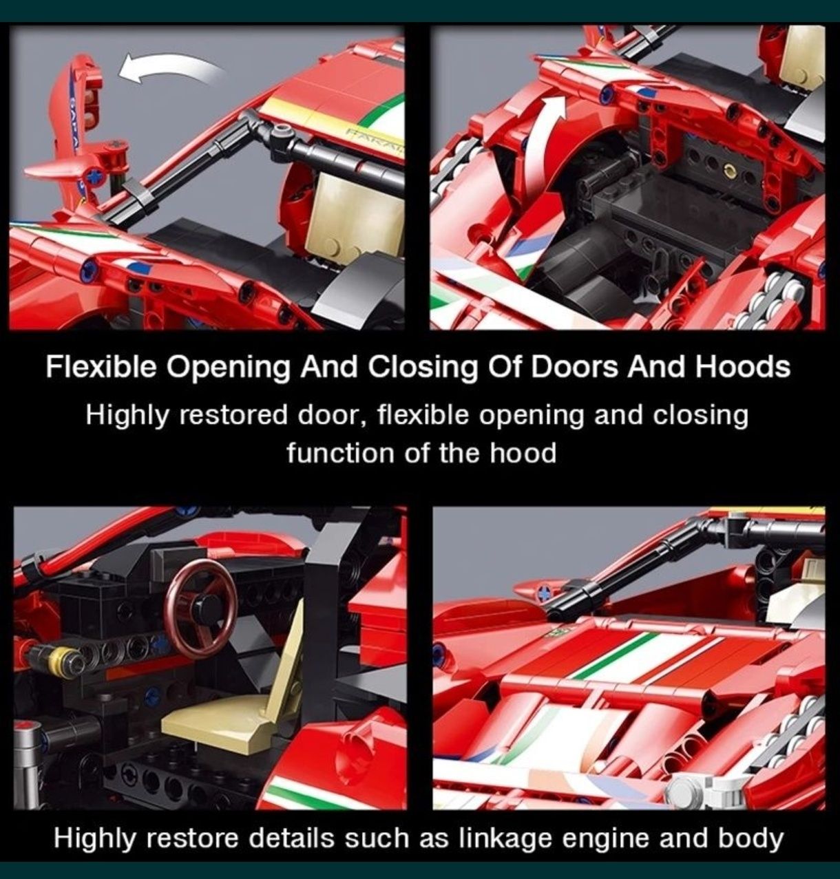 Ferrari 488 Pista klocki technic model