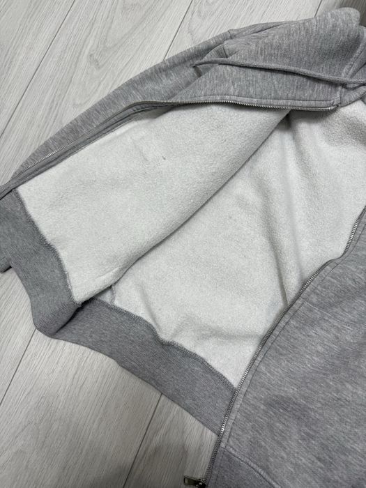 Сірий базовий худі оверсайз меланж зип худи серое кофта zip hoodie