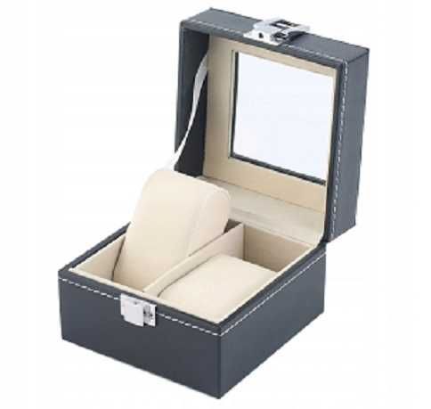 Pudełko skórzane na 2 zegarki organizer szkatułka na zegarki nowe