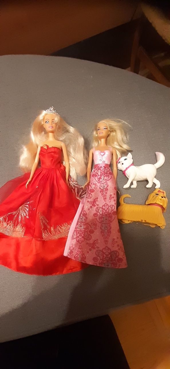 Lalki Barbie z psem i kotem