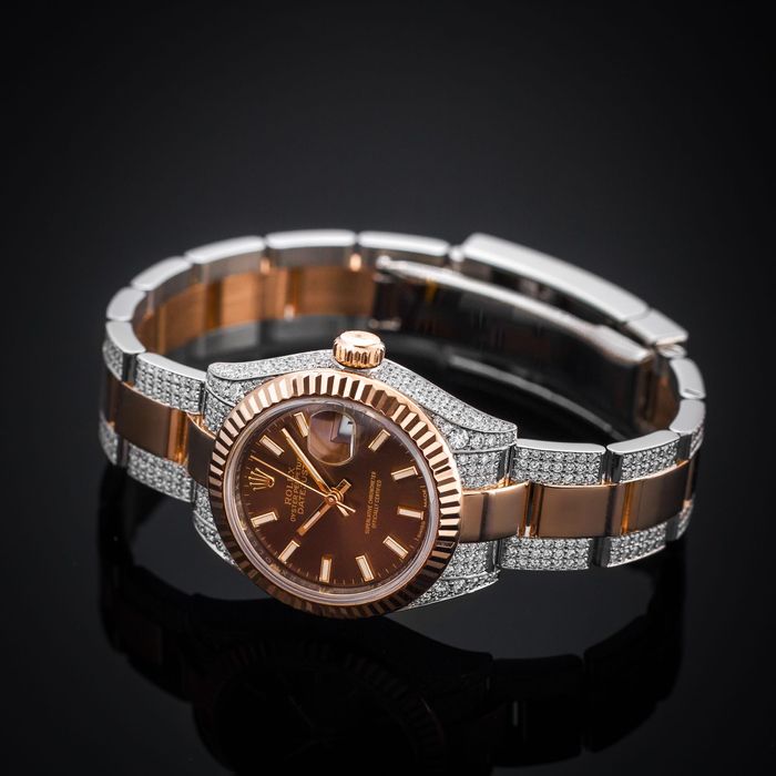 Rolex Datejust 31 diamentowy z brązową tarczą