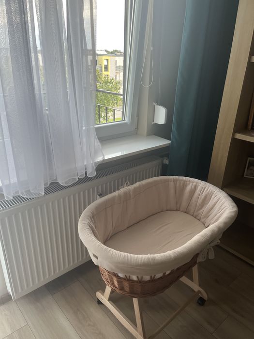 Kosz Mojżesza dla dziecka 0-4 miesiące, kolor beżowy, na kółkach