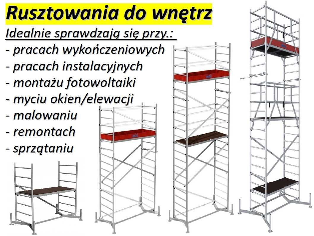 RUSZTOWANIE 7 lub 8m aluminiowe lekkie mobilne transport wypożyczę