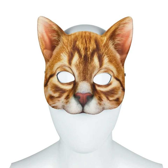Маска для квадробики Кошка 3D для квд фурри фурсьют кот белый белая