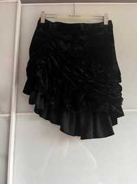 Zara drapowana mini spódnica z aksamitu rozmiar XXL